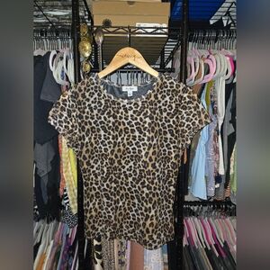 Mesh Leopard Print T-Shirt
